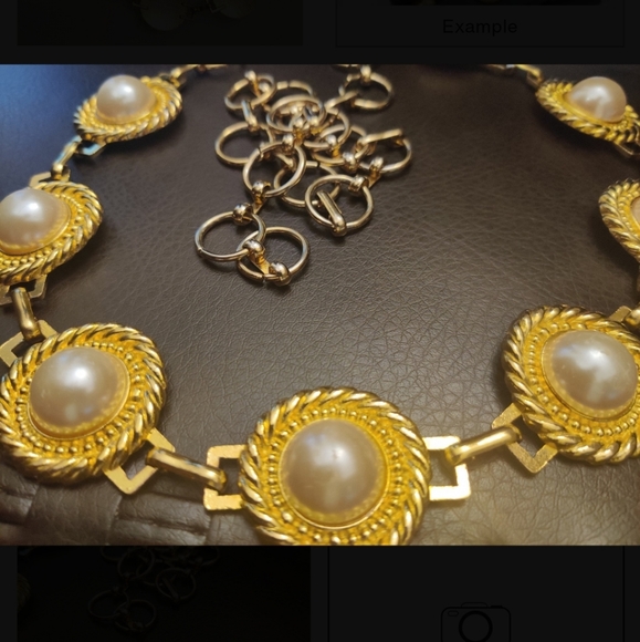 Vintage chain belt with faux pearls - Picture 8 of 8